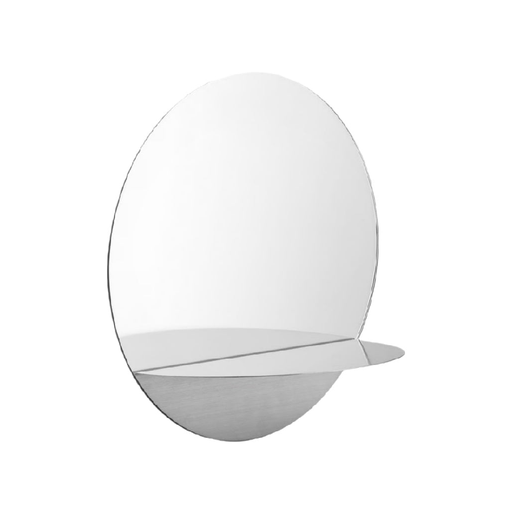 Modern Oval Wall Mirror with Shelf - Sleek Design for Home Decor