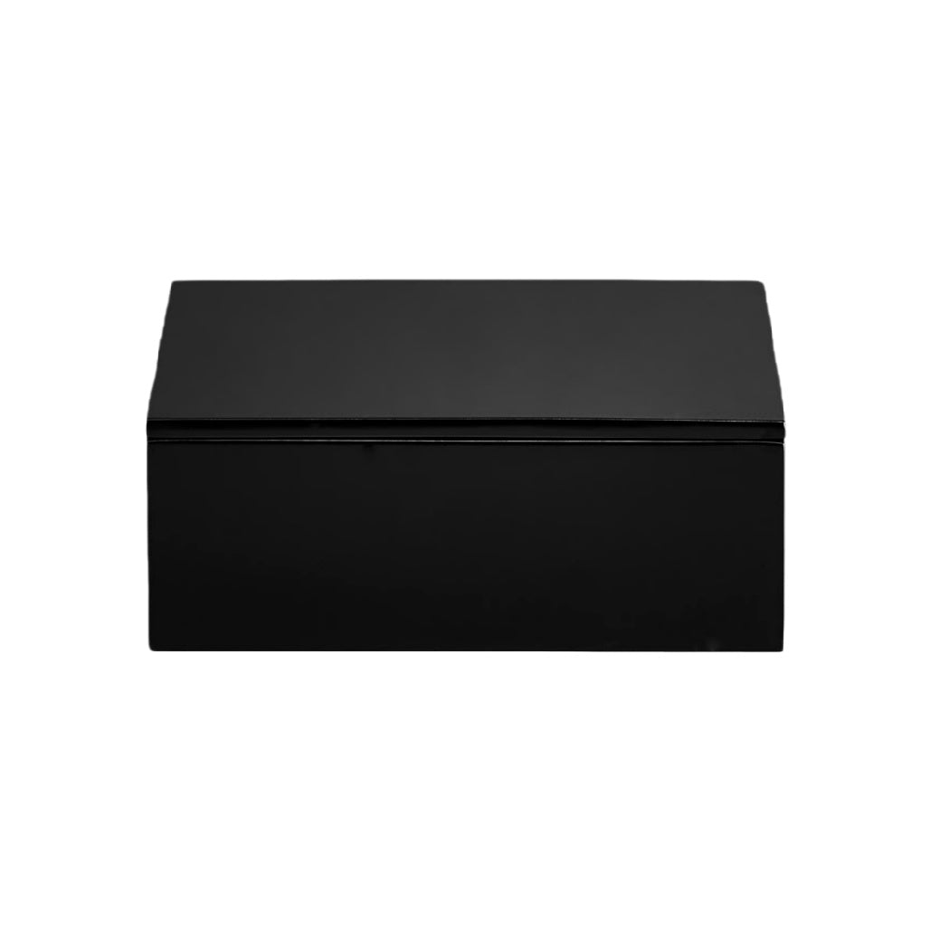 Sleek Black Storage Box with Lid - Modern Organizational Solution