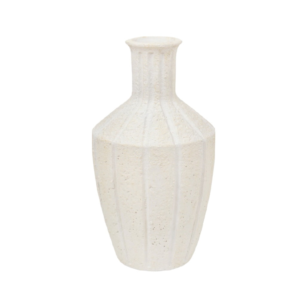 Elegant Textured White Ceramic Vase - Modern Home Decor Accent